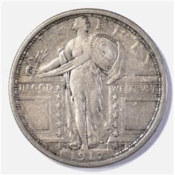 1917-S TYPE 1 STANDING LIBERTY QUARTER  XF