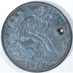 1855-O WITH ARROWS SEATED HALF DOLLAR, XF holed