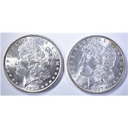 2-CH BU 1887 MORGAN DOLLARS