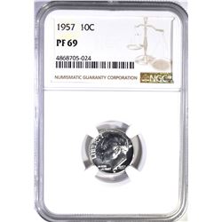 1957 ROOSEVELT DIME, NGC PF-69