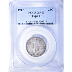 1917 TYPE-1 STANDING LIBERTY QUARTER, PCGS XF-40