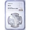 Image 1 : 1878-S MORGAN DOLLAR, NGC MS-61