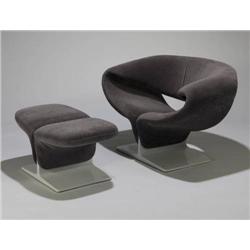 Pierre Paulin Ribbon Chair and ottoman (model no.