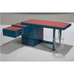 Paul László Lucite and leather Desk & chair