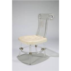 Landislas Medgyes Lucite and upholstered side cha