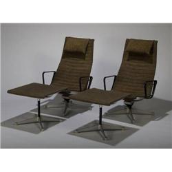 Charles and Ray Eames Aluminum Group pair of chai