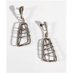 Ed Wiener Earrings, hand wrought Silver