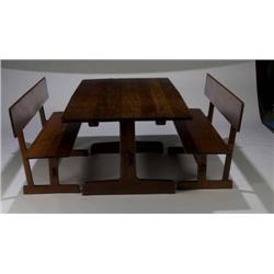 Gerald McCabe Table and pair of benches