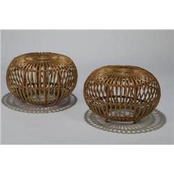 Franco Albini Pair of Rattan stools