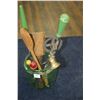 Image 1 : Vintage Kitchen Utensils - In Green Depression Glass Cookie Jar Bottom