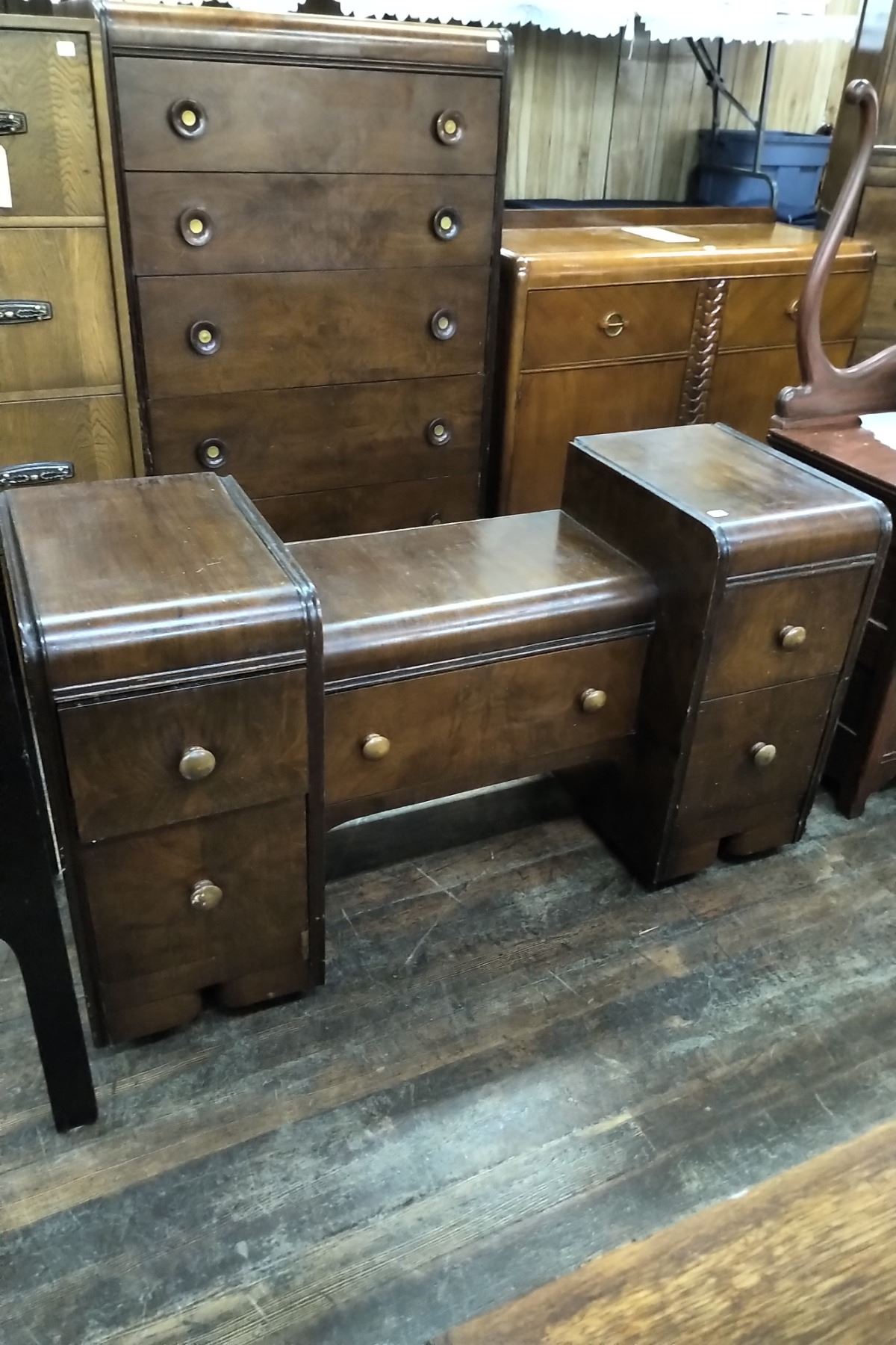 Waterfall Vanity Dresser Complete W Mirror Frame No Mirror