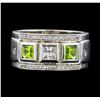 Image 2 : Crayola 0.90 ctw Peridot and White Sapphire Ring - .925 Silver