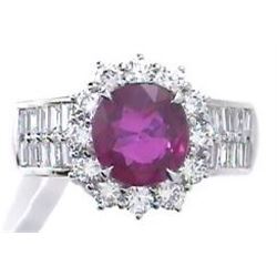 2.17 ctw Ruby and Diamond Ring - 18KT Two-Tone Gold