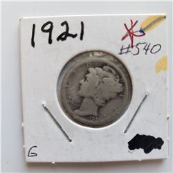 1921 Mercury Dime