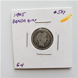 1905 Barber Dime