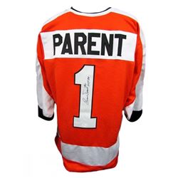 Bernie Parent Signed Philadelphia Flyers Jersey Inscribed "HOF 84" (JSA COA)