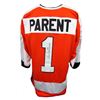Image 1 : Bernie Parent Signed Philadelphia Flyers Jersey Inscribed "HOF 84" (JSA COA)