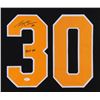 Image 2 : Gerry Cheevers Signed Boston Bruins 35x43 Custom Framed Jersey Inscribed "HOF 85" (JSA COA)