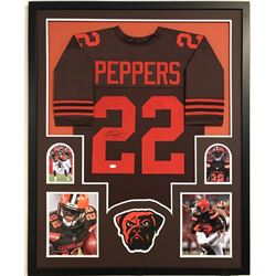 Jabrill Peppers Signed Cleveland Browns 34x42 Custom Framed Jersey (JSA COA)