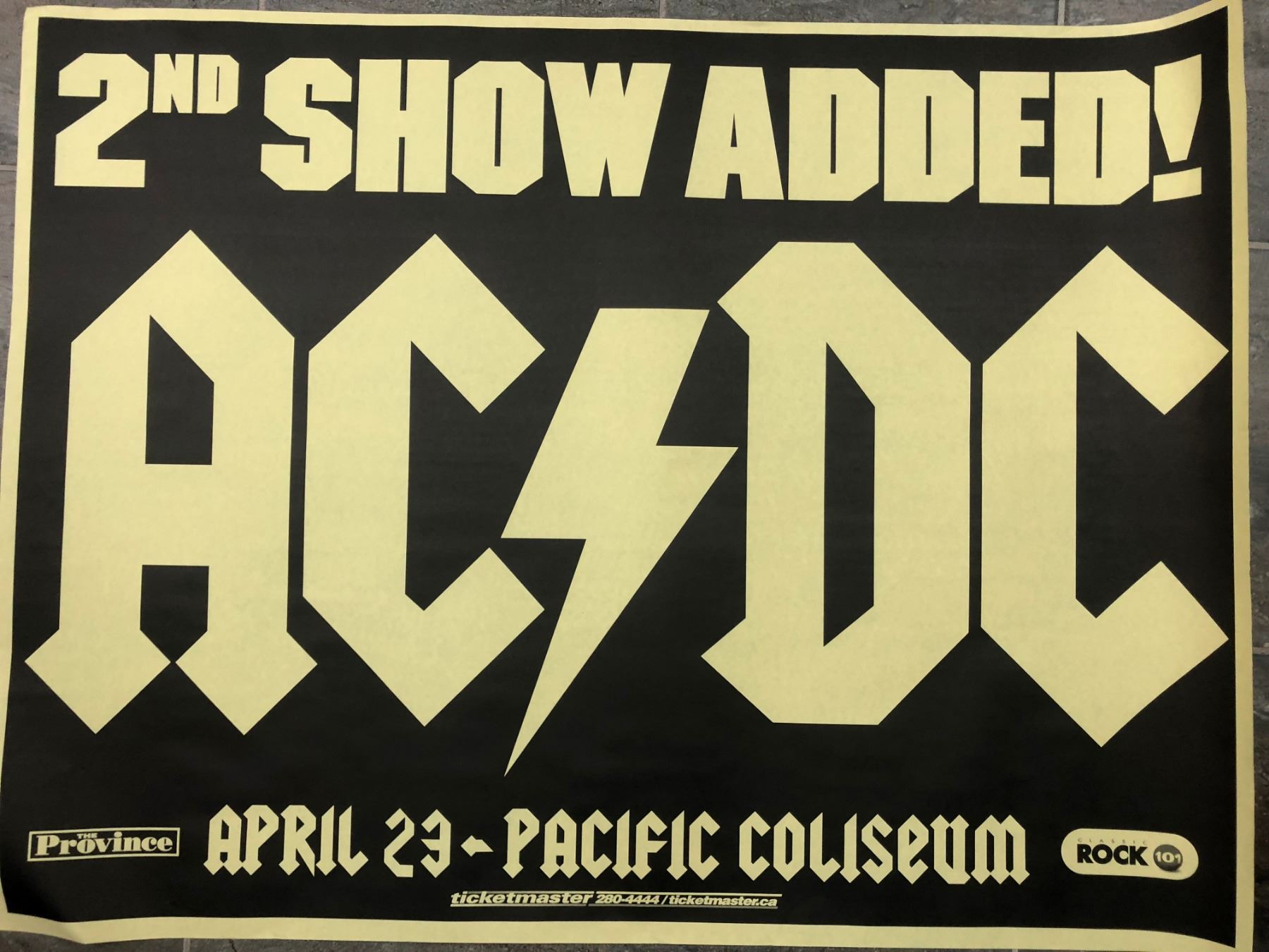 OFFICIAL AC/DC CONCERT POSTER (VANCOUVER BC) OFFICIAL AC/DC CONCERT POSTER (VANCOUVER BC)