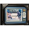 Image 1 : LIMITED EDITION HENRIK SEDIN FRAMED 1000TH CAREER POINT PHOTO DISPLAY W/ GAME USED NET (004/333)