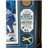 Image 2 : LIMITED EDITION HENRIK SEDIN FRAMED 1000TH CAREER POINT PHOTO DISPLAY W/ GAME USED NET (004/333)