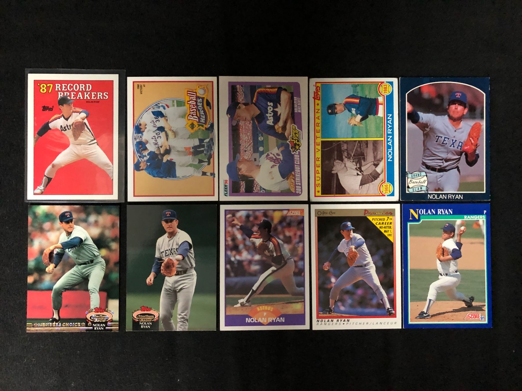 NOLAN RYAN BASEBALL CARD LOT