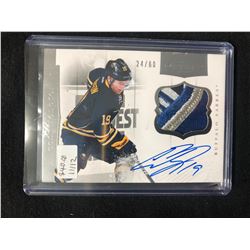 2012 PANINI #8 CODY HODGOSON GAME WORN MATERIAL & AUTOGRAPHED HOCKEY CARD