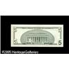 Image 2 : Fr. 1988-F $5 2001 Federal Reserve Note. Gem Crisp Un