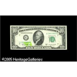 Fr. 2014-G $10 1950-D Federal Reserve Note About Unci
