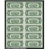 Image 2 : Fr. 1508 $2 1928G Legal Tender Note. Uncut Sheet of 1