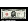 Image 1 : Fr. 1527* $5 1928B Mule Legal Tender Note. Very Fine.