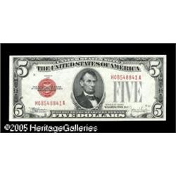 Fr. 1530 $5 1928E Mule Legal Tender Note. Choice Abou