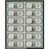 Image 1 : Fr. 1608 $1 1935A Silver Certificate. Uncut Sheet of