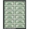 Image 2 : Fr. 1650 $5 1934 Silver Certificates. Uncut Sheet of