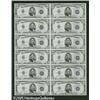 Image 1 : Fr. 1652 $5 1934B Silver Certificate. Uncut Sheet of