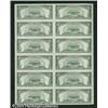 Image 2 : Fr. 1652 $5 1934B Silver Certificate. Uncut Sheet of