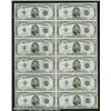 Fr. 1653 $5 1934C Silver Certificate. Uncut Sheet of