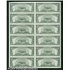 Image 2 : Fr. 1653 $5 1934C Silver Certificate. Uncut Sheet of