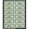 Image 2 : Fr. 1654 $5 1934D Silver Certificate. Uncut Sheet of