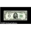 Image 1 : Fr. 1957-C* $5 1934A Federal Reserve Note. Choice Cri