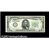 Image 1 : Fr. 1960-I $5 1934D Federal Reserve Note. Choice Cris