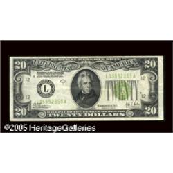Fr. 2053-L $20 1928C Federal Reserve Note. Very Fine-