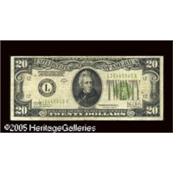 Fr. 2053-L $20 1928C Federal Reserve Note. Fine+. R
