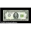 Image 1 : Fr. 2152-J* $100 1934 Light Green Seal Federal Reserv
