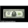 Image 1 : Fr. 2201-L $500 1934 Federal Reserve Note. Light Gree