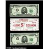 Image 1 : $5 Federal Reserve Note Label Sets 1969, 1988A, 1993,