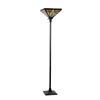 Image 2 : "INNES" Tiffany-style Mission 1 Light Torchiere Floor Lamp 14" Shade