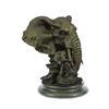 Image 1 : Bronze Metal Elephant Bust Sculpture 8" x 8"