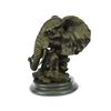 Image 9 : Bronze Metal Elephant Bust Sculpture 8" x 8"